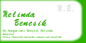 melinda bencsik business card